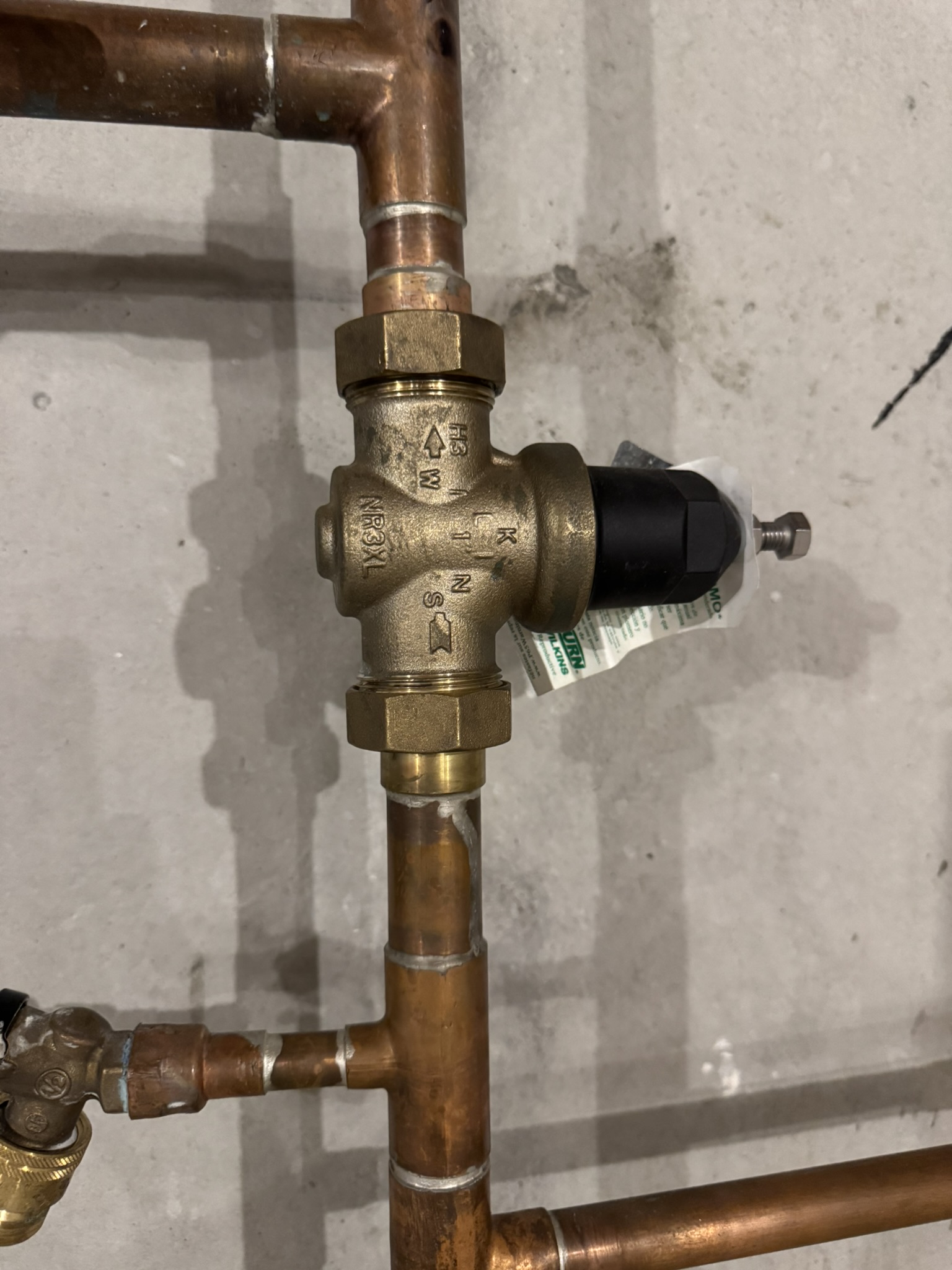 Old pressure reducing valve before replacement
